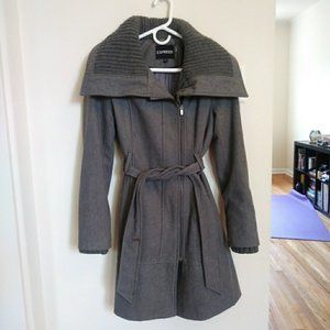 Express Asymmetrical Zip Wool Coat S